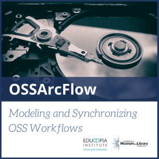 OSSArcFlow: Modeling and Synchronizing OSS Workflows. Photo of Disk Imager in black and white.