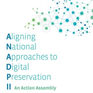 The Aligning National Approaches to Digital Preservation (ANADP) II Action Assembly will align digital preservation efforts internationally between communities, including national libraries, academic libraries, public libraries, research centers, archives, corporations, and funding agencies. ANADP II will be a highly participatory event in which stakeholders will engage in facilitated discussions and action sessions to produce a set of concrete outcomes for the extended digital preservation community in three areas: Community Alignment, Resource Alignment, and Capacity Alignment. These specific action outcomes will include an international tools/services registry, a framework for applying OAIS to Distributed Digital Preservation methodologies, a catalogue of education and training opportunities, and quantitative data gathering around digital preservation costs.