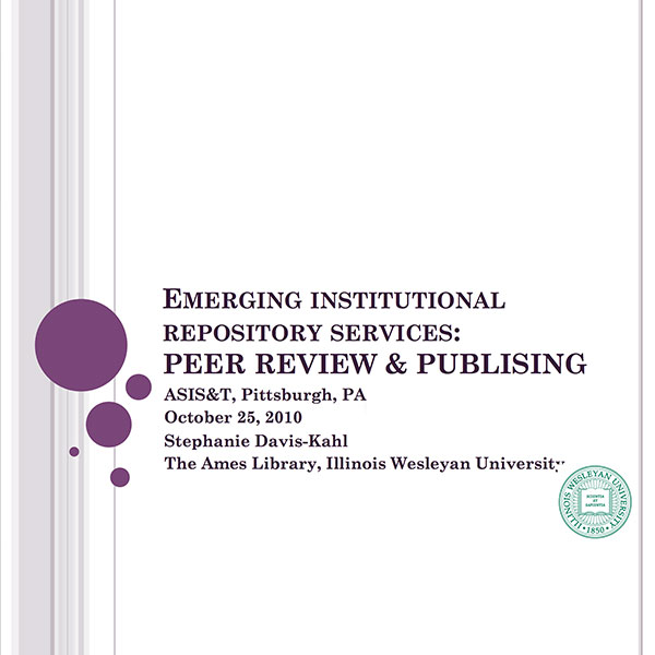 From Education to Preservation: Emerging Institutional Repository Services in the Scholarship Lifecycle