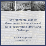 Environmental Scan of Government Information and Data Preservation Efforts and Challenges by Sarah L. Lippincott. Published December 2018.