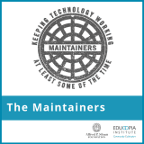 Maintainers. Keeping Technology Working at Least Some of the Time. Logos for Educopia Institute and Alfred P. Sloan Foundation