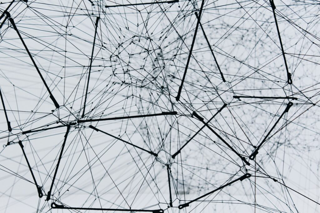 Decorative image of a network, referring to the MetaArchive Cooperative